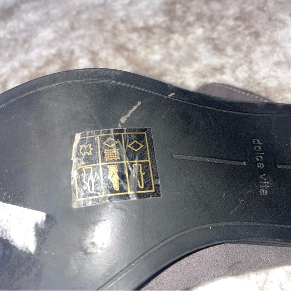 Dolce Vita "Salli" suede mule block heel Cutoff topline Almond toe Slip on SZ 9 - Picture 8 of 8